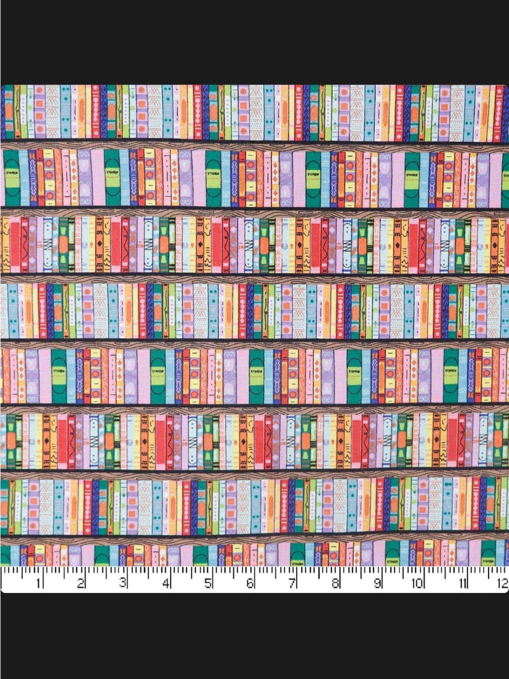 Multicolor Book Spine Print Bedding Cover - Vibrant Library Pattern
